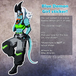 Blue Demon girl sticker