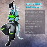 Blue Demon girl sticker